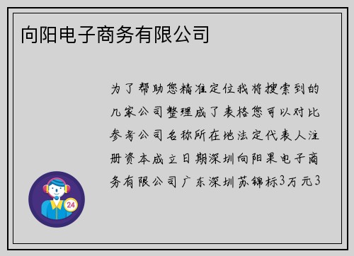 向阳电子商务有限公司